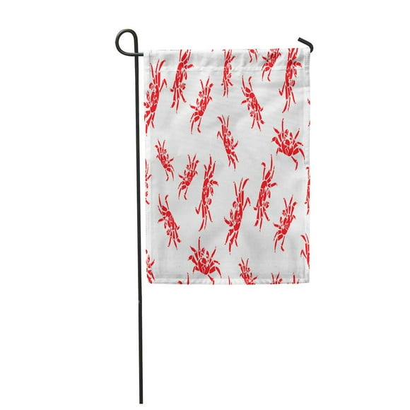 POGLIP Colorful Anchor of Crabs Chaotic Red Pattern Beach Beautiful Garden Flag Decorative Flag House Banner 28x40 inch