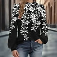 thumbnail image 6 of cocolona Womens Dressy Casual Blouses Long Sleeve Crew Neck Pleated T-shirts Fashion Floral Print Tunic Tops, 6 of 6