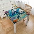 thumbnail image 2 of HAOXIT  Underwater Animal Table Cloth Square Tablecloth Anti Wrinkle Table Cover for Dining Kitchen Parties 54''x54'', 2 of 7