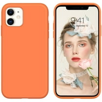 iPhone 11 Case, Liquid Silicone Soft Gel Rubber Slim Cover with Microfiber Cloth Lining Cushion Shockproof Full Body Protective Case for iPhone 11 6.1” for Women Men, Orange