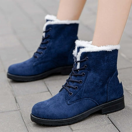 

XIAOFFENN Black Boots For Women Mid Calf Black Boots For Women Wide Calf Women Winter Keep Warm Flat Snow Boots Multicolor Casual Short Boots Womens Extra Wide Calf Boots