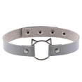 thumbnail image 1 of Collier Ras-de-Cou pour Femmes Tête de Chat Ajustable Collier Gothique Ras-de-Cou Faux Cuir, 1 of 10