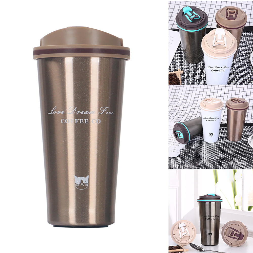 500ml Stainless Steel Leakproof Cup Insulated Thermal Travel Coffee Mug, Size: 18.5, Gray