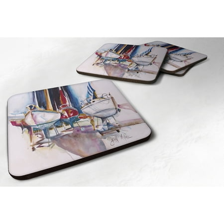 

Carolines Treasures JMK1240FC Dry Dock Sailboats Foam Coaster Set of 4 3 1/2 x 3 1/2 multicolor