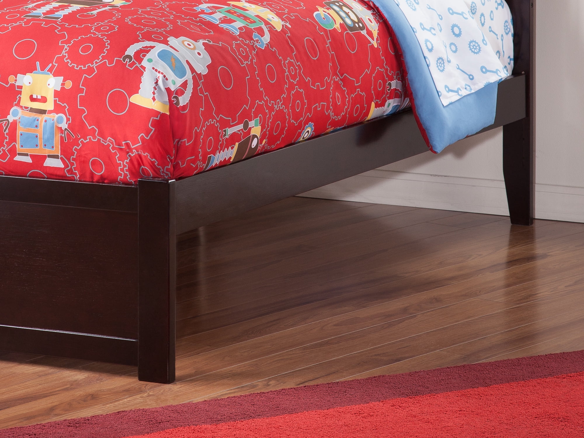 AFI Concord Twin Solid Wood Platform Bed with Footboard & 2 Storage Drawers in Espresso