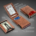 thumbnail image 3 of AOMGO Men Wallet,Money Clip Smart Wallet Slim For Gift Men 11 Cards-Metal Credit Card Case in Magnetic Vegan Leather Flip, 3 of 12