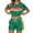 Green, variant on Womens Rainbow Striped 2 Piece Lounge Sets Casual Striped Color-Blocked Sweatshirt and Shorts Set Loungewear