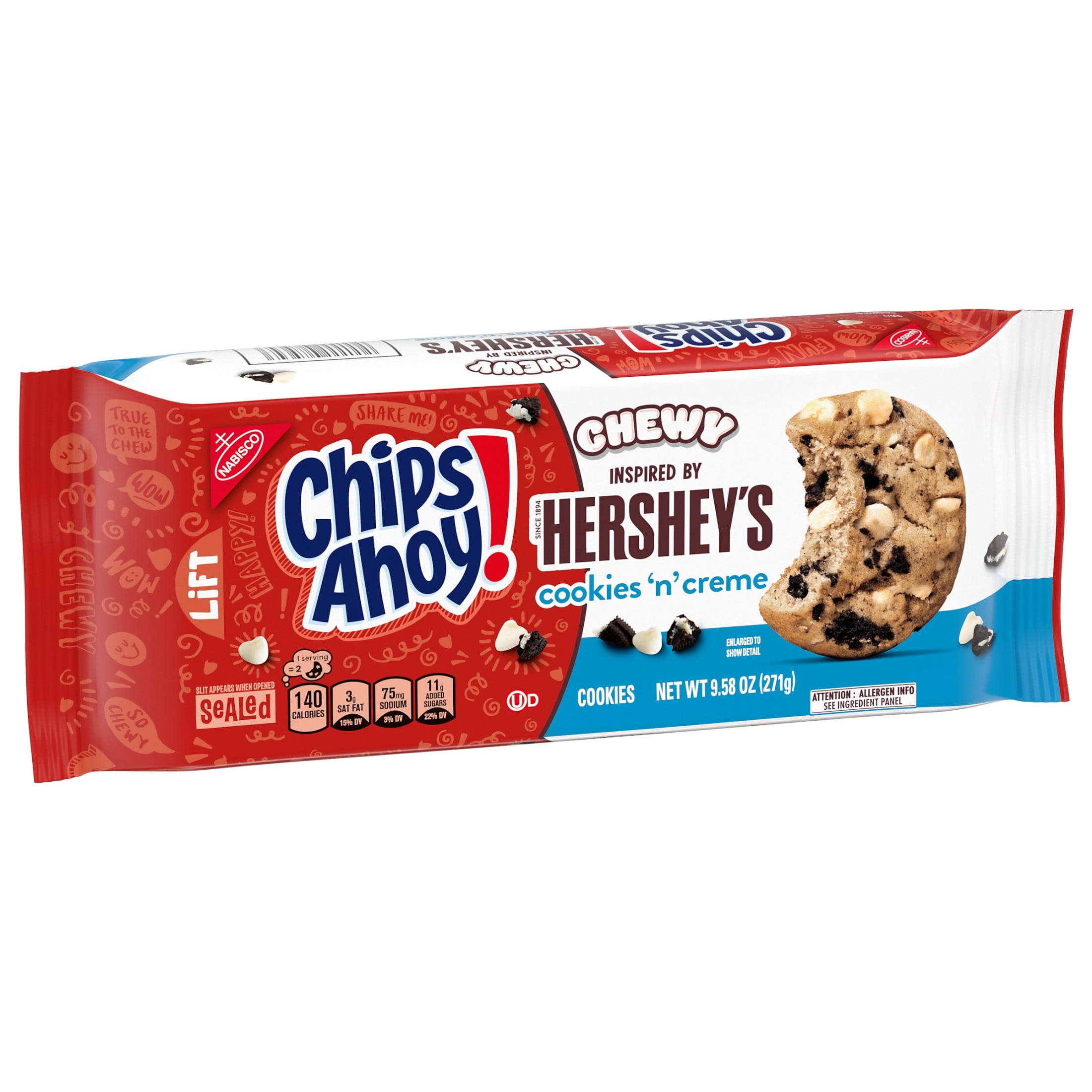 CHIPS AHOY! Chewy Hershey's Cookies 'n' Creme Bar-Inspired Cookies, 9.58 oz