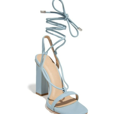 

Kesitin Women s Summer Open Toe Strappy Lace up Block Heel Sandals