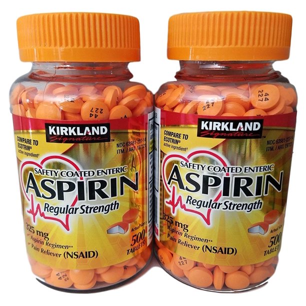 Kirkland Signature Enteric Coated Aspirin 325mg 1000 Tablets