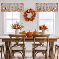 thumbnail image 6 of Kitchen Valances for Window, Gnome Thanksgiving Farm Pumpkin Light Filtering Rod Pocket Valance Curtain, Ombre Maple Leaves &nbsp;Short Curtains Window Topper for Bedroom Bathroom Living Room 54x18in, 6 of 8