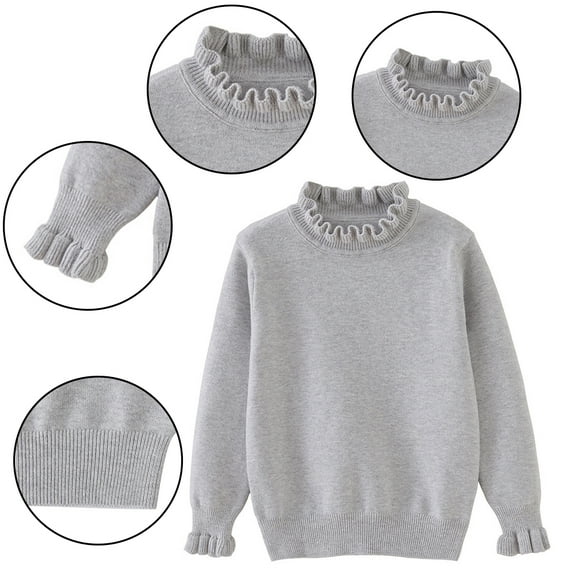 Esaierr Toddler Girls Soft Sweater Kids Long Sleeve Knit Sweater Winter Shirt Sweater for 1-12Y