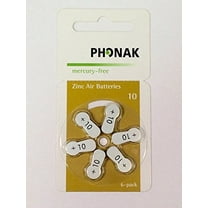 Phonak Mercury Free Size 10 Zinc Air Hearing Aid Batteries (60 batteries)