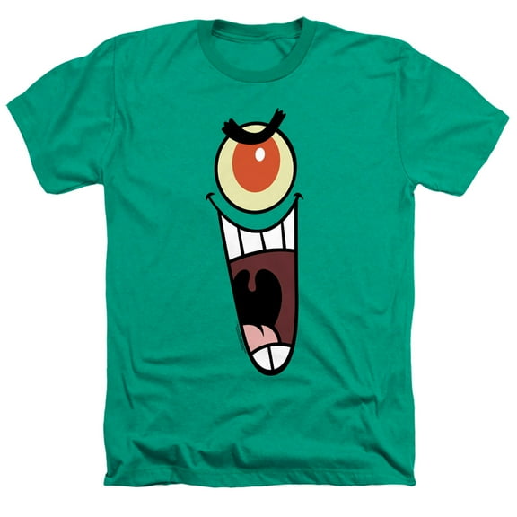 Spongebob Plankton Sinister Face Unisex Adult Heather T Shirt
