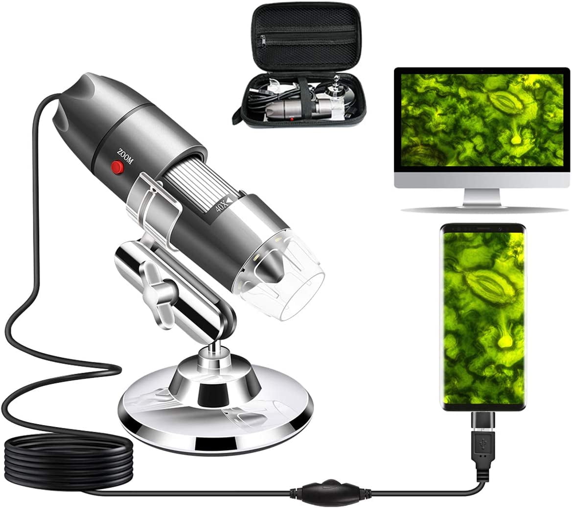 KMDES USB Digital Microscope 50X-1000X Magnifier Coin Microscope Portable  Handheld Microscope Upgrade Stand No Shake Diamond Trichome Hair Skin  Analyzer Microscope Camera Window Mac Compatible - Black - Yahoo Shopping