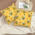 thumbnail image 6 of Bee Pillow Covers 18x18 Set of 2, Bee Kind Decorative Throw Pillow Covers Farmhouse Cute Yellow Bees Cushion Pillow Cases for Sofa Couch Decor, 6 of 6