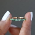 thumbnail image 3 of Dainty Stackable Ring, Emerald Half Eternity Band Ring, Lightweight Jewelry, 925 Sterling Silver Ring, , Fine Jewelry, Minimalist Ring., 3 of 5