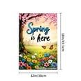 thumbnail image 4 of Spring Is Here Cherry Blossom Garden Flag For Home Outdoor Garden Yard Decor 12x18 Inch, 4 of 5