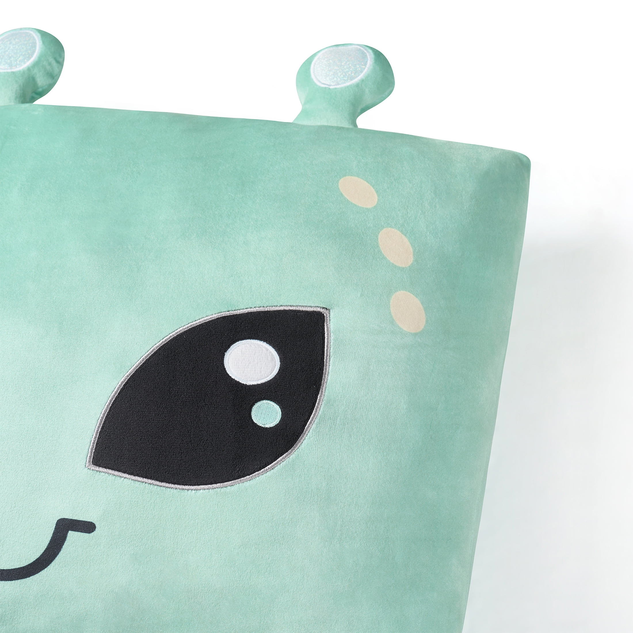 (2 pack) Your Zone Alien Snuggly Decorative Pillow 18" x 18", Teal
