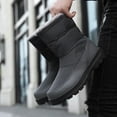 thumbnail image 6 of Winter Warm Snow Boots for Women Plus Size Solid Color Flat Casual Short Snow Boots Shoes, 6 of 8