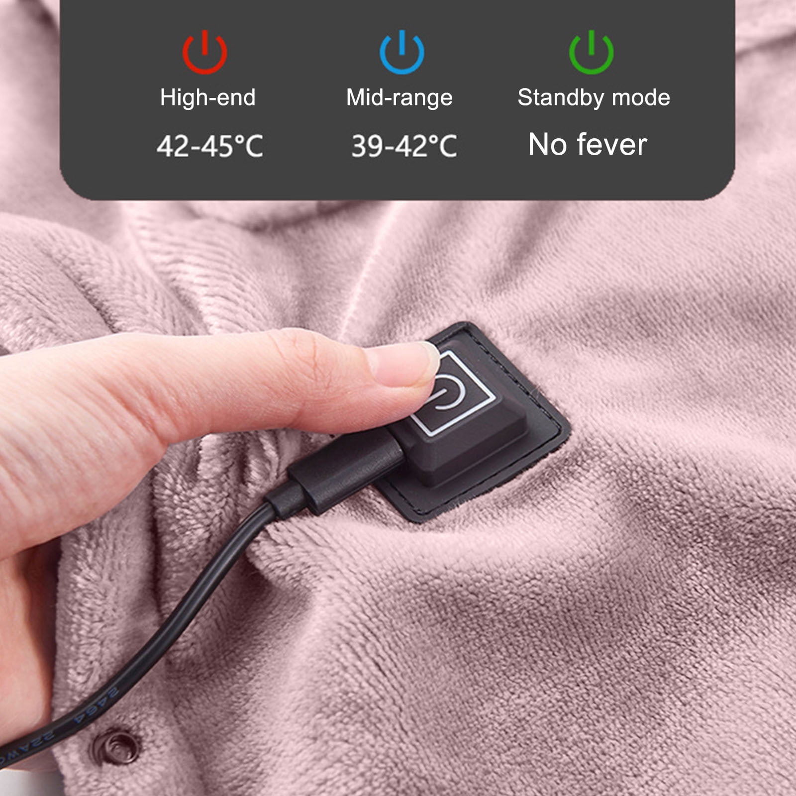 USB Heated Blanket Throw, Fast Heating Electric Blanket with 3 Heat Settings and Overheat Protection, for Office Home Travel Sofa Relaxation Warm Gift