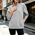 thumbnail image 2 of Rciityk Women's Fleece Quarter Zip Stand Collar Long Sleeve Sweatshirt with Pockets, Soft Midweight, Plus Size, 2 of 9