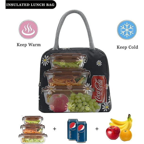Floral lunch bag for women girls work school cute insulated lunch tote bag reusable thermal lunch containers meal prep lunch box organizer lunch cool