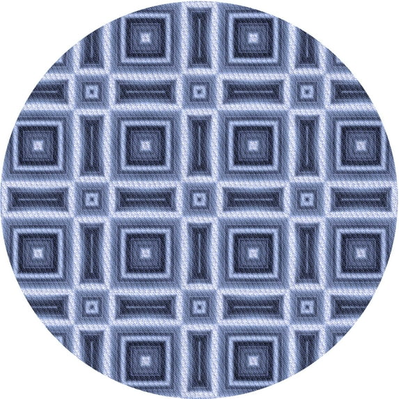Ahgly Company Machine Washable Indoor Round Transitional Day Sky Blue Area Rugs, 7' Round