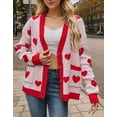 thumbnail image 4 of Valentine's Day Cardigans for Women Cute Heart Printed V-Neck Button Down Cardigan Sweaters with Pockets Shermie, 4 of 6