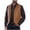 Coffee, variant on Aueoeo Men Faux Leather Vests V-neck Jacket Lightweight Waistcoat Fashion Sleeveless Motorcycle Biker Vests Jacket