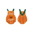 thumbnail image 2 of My First Halloween Baby Boy Outfit Pumpkin Sleeveless Corduroy Overall Romper Fall Clothes, 2 of 9