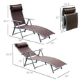 thumbnail image 6 of Outsunny Outdoor Folding Chaise Lounge Chair, Portable Lightweight Reclining Sun Lounger with 7-Position Adjustable Backrest & Pillow, Brown, 6 of 8