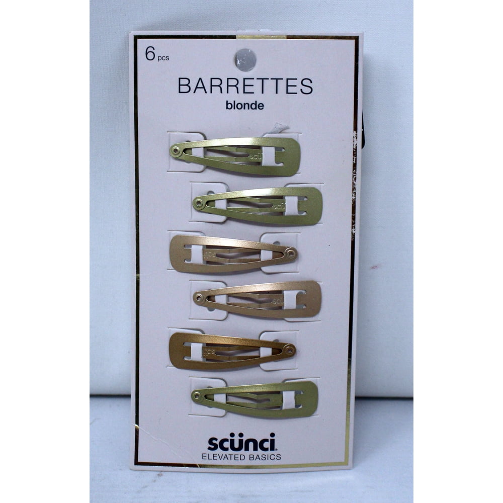 Scunci Elevated Basics Barrettes Blonde 6 Count