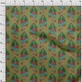 thumbnail image 3 of oneOone Cotton Jersey Light Green Fabric Leaves & Paisley Block Fabric For Sewing Printed Craft Fabric By The Yard 58 Inch Wide, 3 of 4