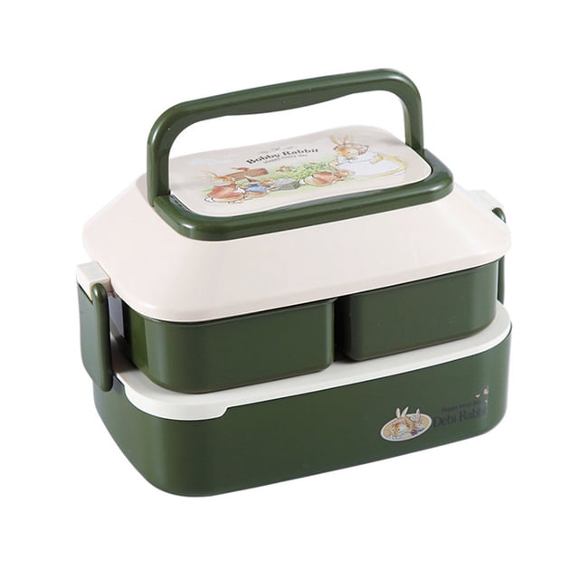 Food Containers with Lids 3 Compartments Microwave Safe Sealed Picnic Lunchbox Divided Cells Food Storage Accessories