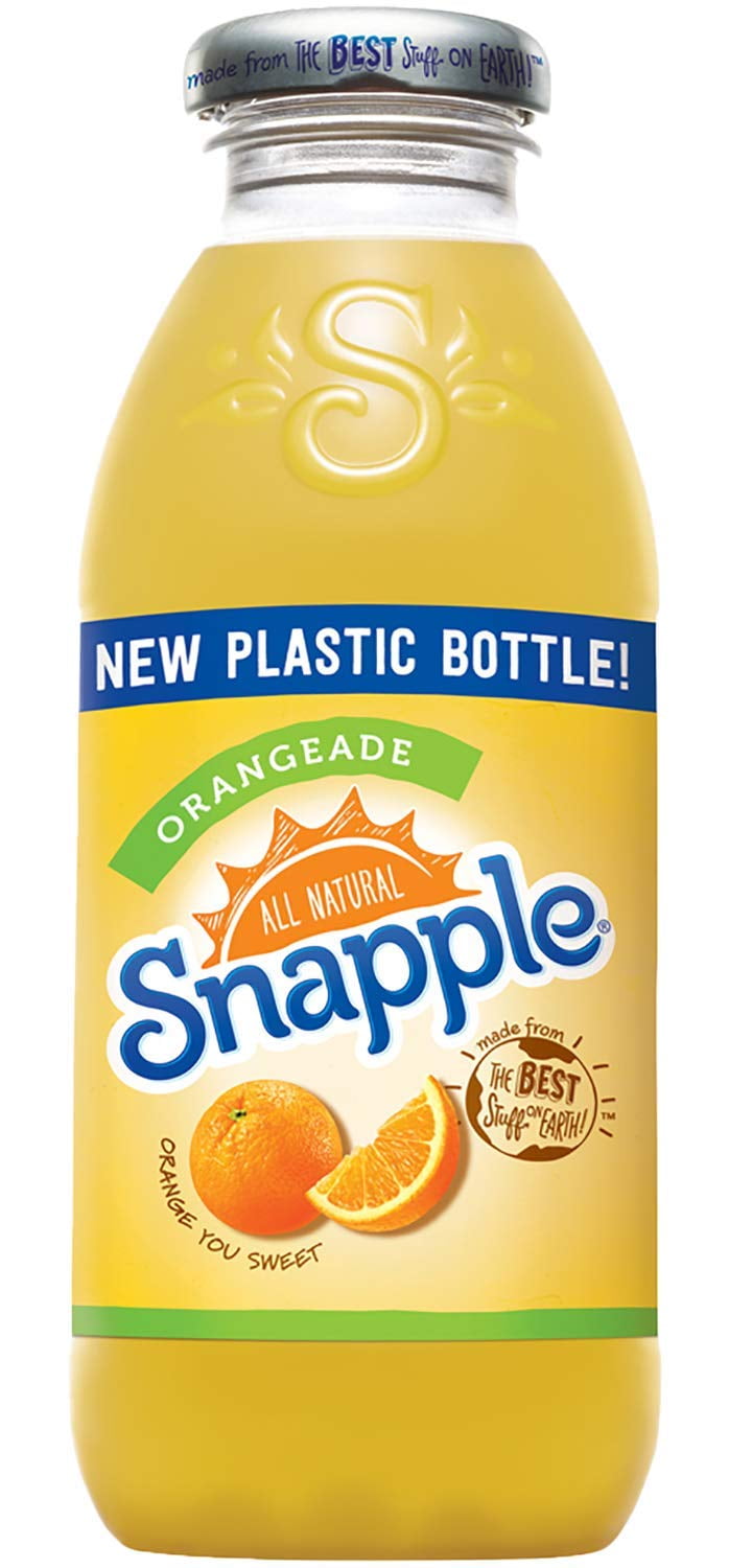 Snapple Orangeade, All Natural, 16 fl oz (Pack of 8, Total of 128 fl oz), Natural Antioxidants and Filtered Water