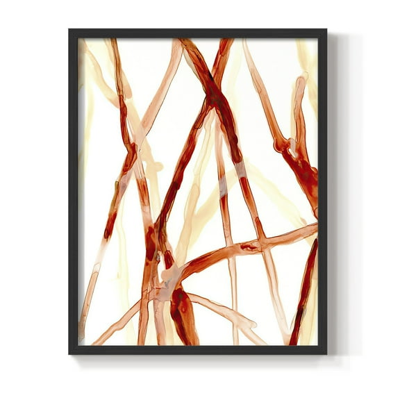 Runnel V Framed Print in Black Solid Wood Framed Print No Nail Hanging