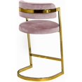 thumbnail image 2 of Meridian Furniture Stephanie 26"H Velvet Counter Stool in Pink (Set of 2), 2 of 7