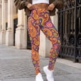 thumbnail image 3 of SEANATIVE Womens High Waist Leggings Colorful Paisley Flower, 2XL, 3 of 6