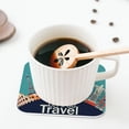 thumbnail image 5 of Lsque Let's go Travel Pattern 4" Drink Coasters Set of 4, PVC Leather Absorbent Coasters, Table Coaster Set Decorative Coffee Cup Coasters Housewarming Gift -Square, 5 of 6