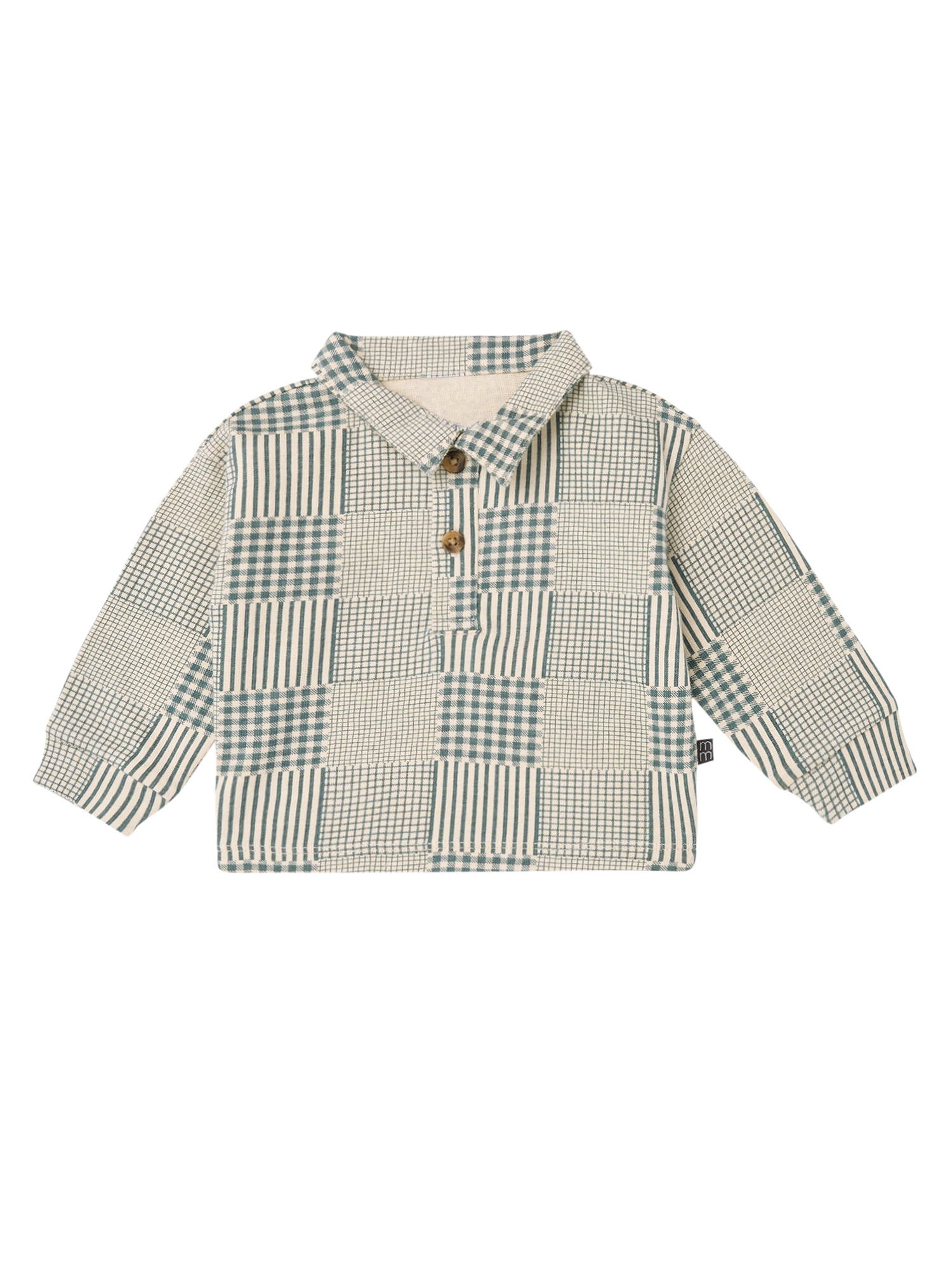 Modern Moments by Gerber Baby Boy Collared Button Top and Jogger Outfit Set, 2-Piece, Sizes 0/3M - 24M