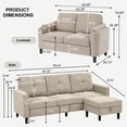 thumbnail image 4 of Pingliang Home Living Room Furniture Set,Sectional Sofa Couch with Storage Ottoman and Loveseat,3 Seater L-shaped Sofa and 2 Seater Couch for Home Apartment Studio Office, 4 of 8