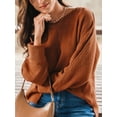 thumbnail image 4 of Cupshe Women's Round Neckline Long Sleeves Split Hem Sweater, 4 of 5