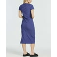 thumbnail image 4 of 3 Pack: Women's Ribbed Jersey Crew Neck Short Sleeve Midi Length Dress With Side Slit, 4 of 6