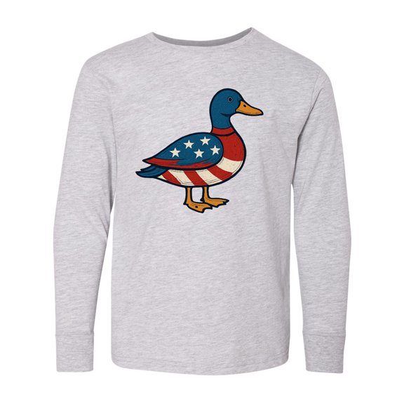 Inktastic USA Patriotic Duck Long Sleeve Youth T-Shirt