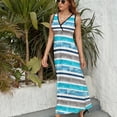 thumbnail image 6 of Stripes Grey Gradient Abstract Geometric Dress Fashion Boho Beach Long Dresses Female Party Printed Maxi Dress, 6 of 9