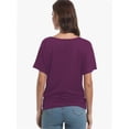 thumbnail image 3 of Womens Casual T Shirts Dolman Short Sleeve Shirts Boat Neck Ruched Tops Summer Lightweight Clothes, 3 of 6