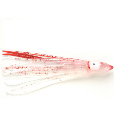 10/PK Hoochie Squid Octopus Skirts Quality For Bait Rigs 4.5" Glow Red Line 