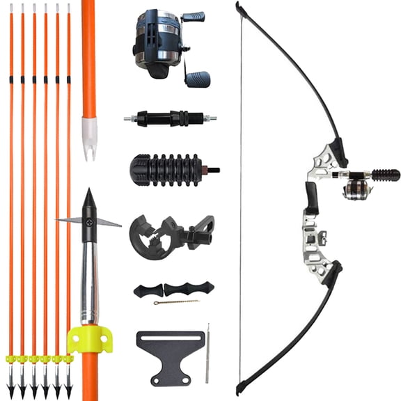 AMEYXGS Bowfishing Kit 40lbs Recurve Bow Hunting Fishing Arrow Reel Archery Straight Bow US STOCK