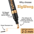 thumbnail image 2 of Marcador SigWong con tinta líquida efecto espejo cromado en 3 colores, punta de 2-3 mm, 2 of 7